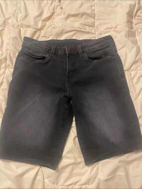 Buffalo David Bitton Black Denim Shorts with Branded Patch
